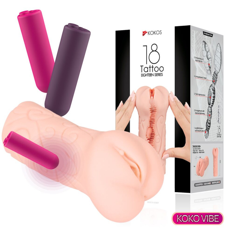 Мастурбатор-вагіна двошаровий Kokos Tattoo Vibe Мастурбатор-вагіна двошаровий Kokos Tattoo Vibe