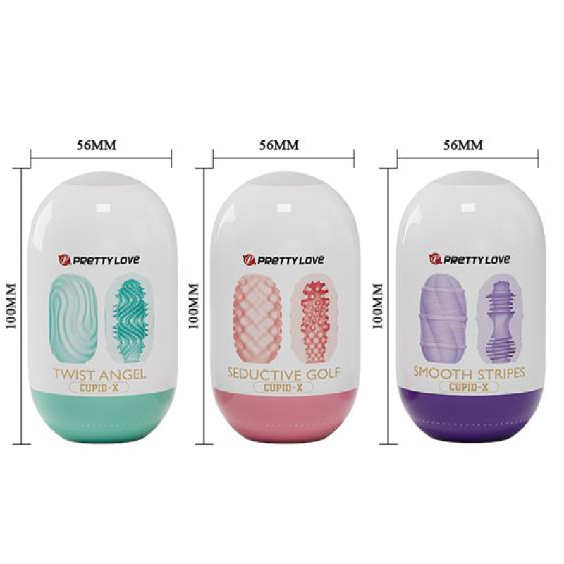 Набір мастурбаторів Pretty Love Cupid-X Egg Set, 18 шт. Набір мастурбаторів Pretty Love Cupid-X Egg Set, 18 шт.