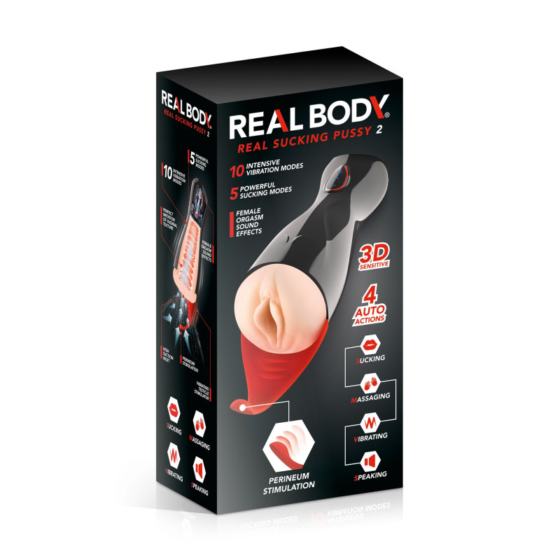 Премиум-вибромастурбатор Real Body - Real Sucking Pussy 2, всасывание, звук, стимуляция промежности Премиум-вибромастурбатор Real Body - Real Sucking Pussy 2, всасывание, звук, стимуляция промежности