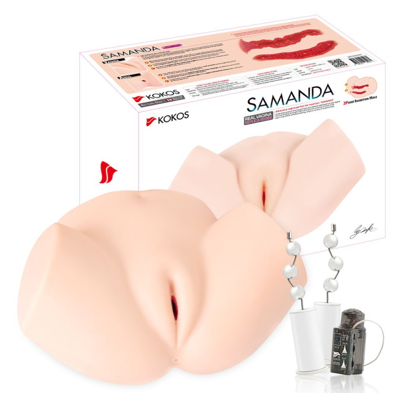 Мастурбатор-півторс Kokos Samanda 2WayPlus з функцією масажу та вібрацією, два входи: вагіна та попка Мастурбатор-півторс Kokos Samanda 2WayPlus з функцією масажу та вібрацією, два входи: вагіна та попка