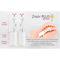 Мастурбатор-попка Kokos Oknyeo 2WayPlus з функцією масажу та вібрацією, два входи: вагіна та попка