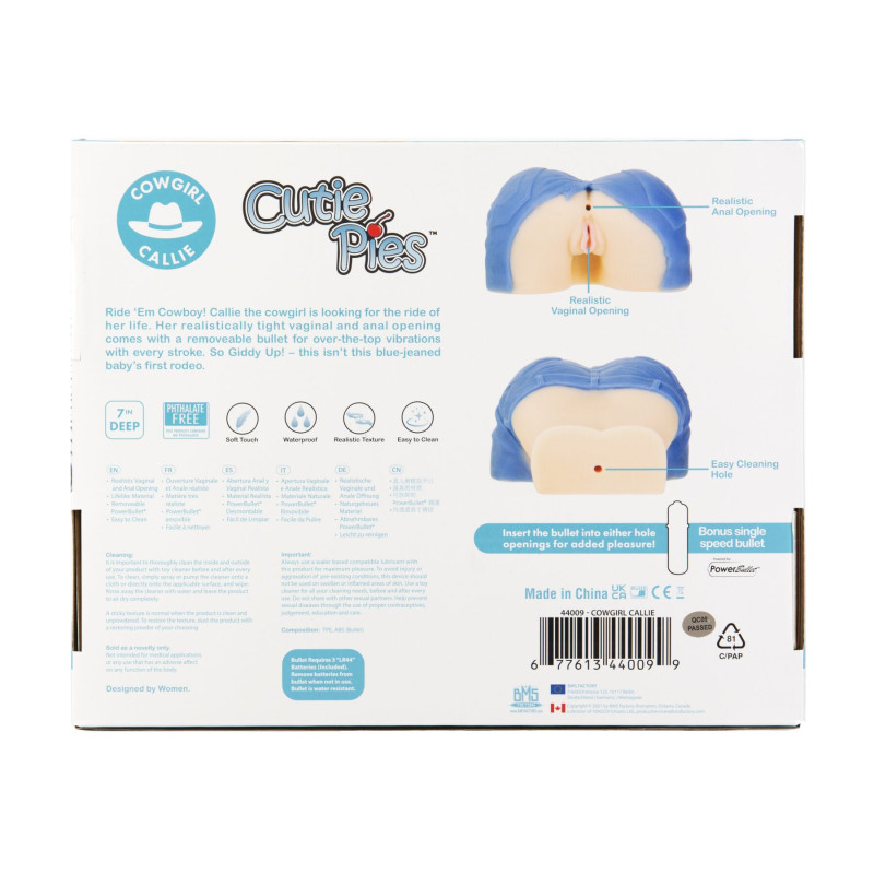 Мастурбатор-вагіна та попка Cutie Pies Cowgirl Callie Vagina&Ass Masturbator, віброкуля в подарунок Мастурбатор-вагіна та попка Cutie Pies Cowgirl Callie Vagina&Ass Masturbator, віброкуля в подарунок