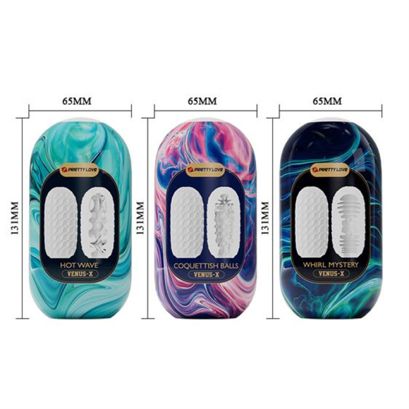 Набор мастурбаторов Pretty Love Venus-X Egg Set, 15 шт.