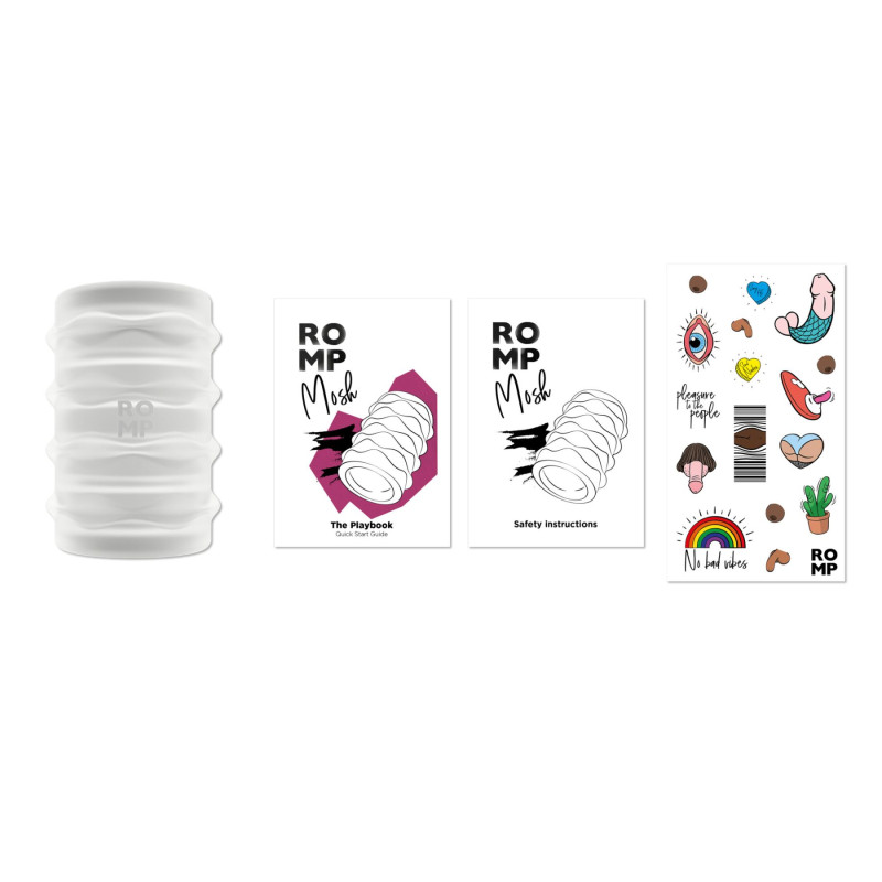 М’який мастурбатор Romp Mosh Transparent, двосторонній, наскрізний, для пар та мінету М’який мастурбатор Romp Mosh Transparent, двосторонній, наскрізний, для пар та мінету