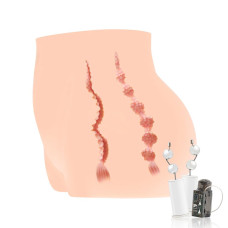 Мастурбатор-полуторс Kokos Cherry 2WayPlus с вибрацией и массажем, два входа: вагина и попка