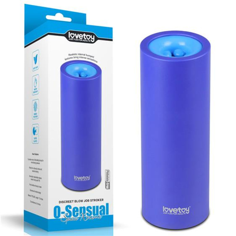 Мастурбатор LoveToy O-Sensual Discreet Blow Job Stroker Blue