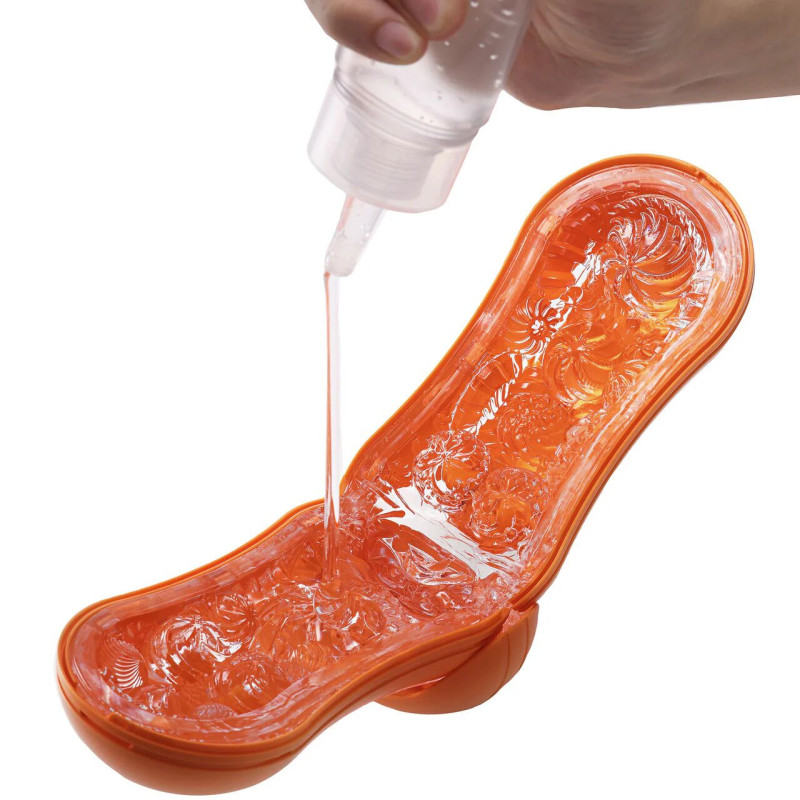 Мастурбатор Tenga Flip Orb — Sunset Orange, с изменяемым сжатием, со стимулирующими шариками внутри