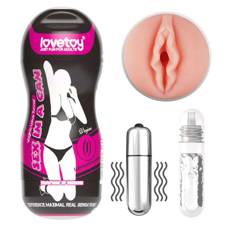 Мастурбатор LoveToy Sex In A Can Vibrating Vagina Tunnel Мастурбатор LoveToy Sex In A Can Vibrating Vagina Tunnel