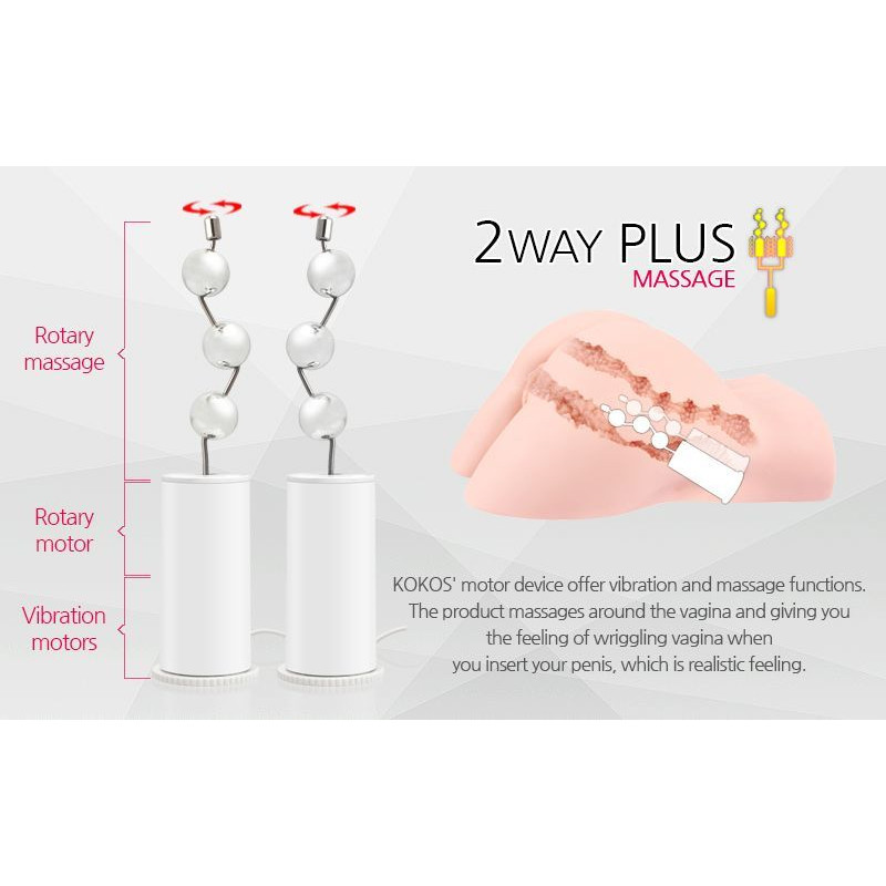 Мастурбатор Kokos Hera Hip Real 2WayPlus с вибрацией и массажем Мастурбатор Kokos Hera Hip Real 2WayPlus с вибрацией и массажем