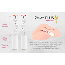 Мастурбатор-попка Kokos Big Hip Hera 2WayPlus с вибрацией и массажем, два входа: вагина и попка