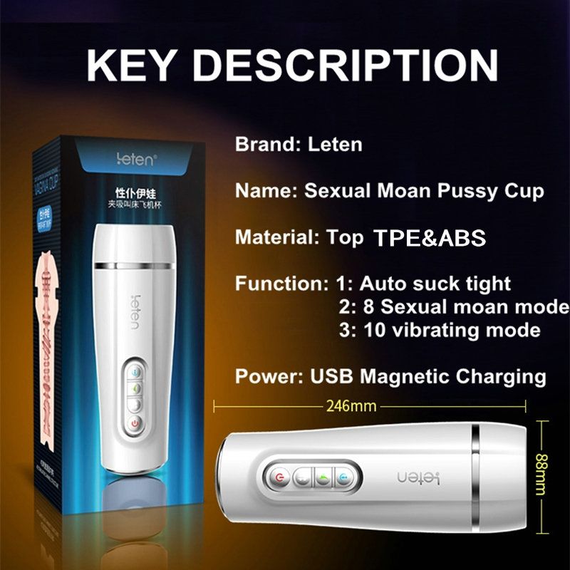 Мастурбатор Leten EVA vagina cup Мастурбатор Leten EVA vagina cup