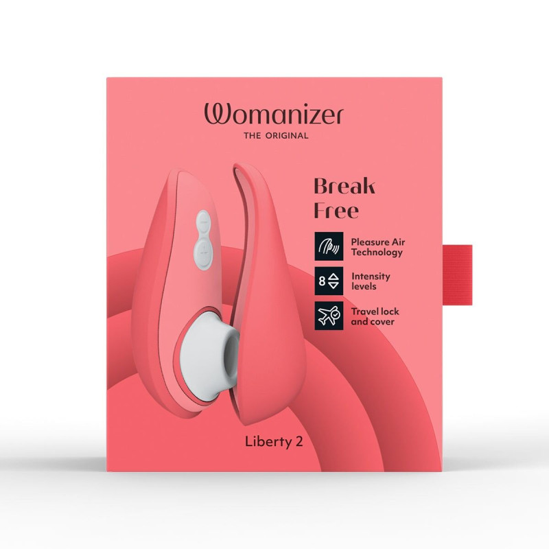 Вакуумный клиторальный стимулятор Womanizer Liberty 2 Vibrant Rose, 8 режимов, магнитная крышечка
