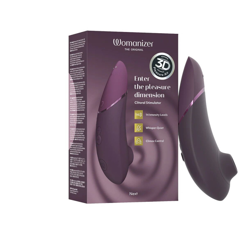 Вакуумный клиторальный стимулятор Womanizer Next Dark Purple, 3D Pleasure Air, 14 уровней интенсивности