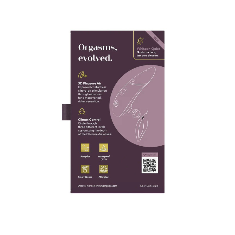 Вакуумный клиторальный стимулятор Womanizer Next Dark Purple, 3D Pleasure Air, 14 уровней интенсивности