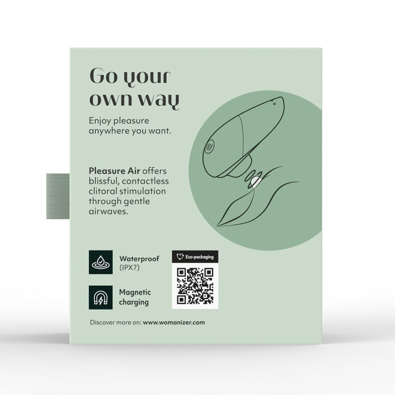 Вакуумный клиторальный стимулятор Womanizer Liberty 2 Sage, 8 режимов, магнитная крышечка