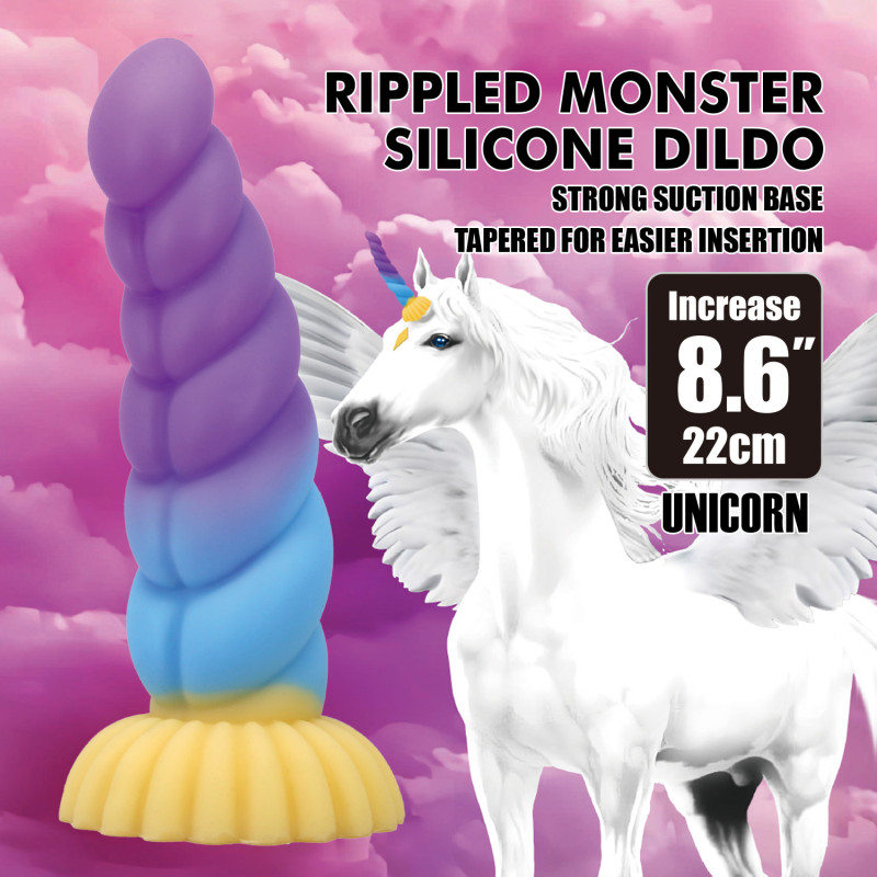Фэнтезийный фаллоимитатор Power Monsters Unicorn, 22 см