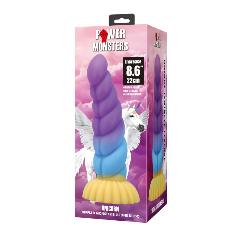 Фэнтезийный фаллоимитатор Power Monsters Unicorn, 22 см