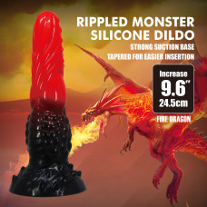 Фэнтезийный фаллоимитатор Power Monsters Fire Dragon, 24.5 см