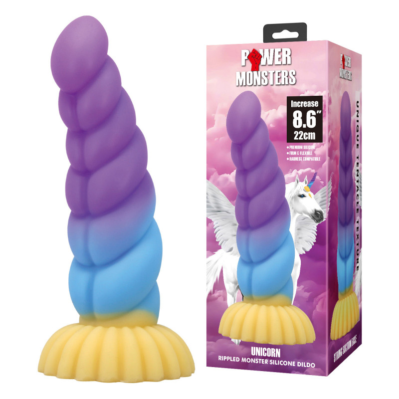 Фэнтезийный фаллоимитатор Power Monsters Unicorn, 22 см