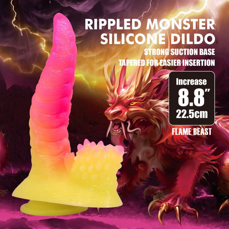 Фэнтезийный фаллоимитатор Power Monsters Flamebeast, 22.5 см