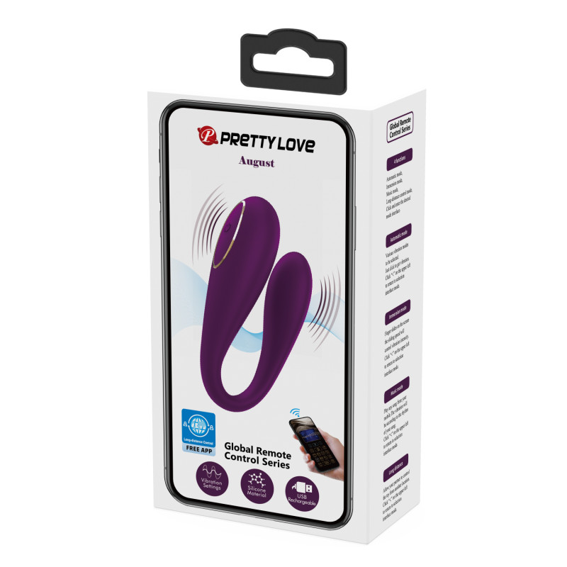 Вібратор Pretty Love August Stimulator Plum (App)