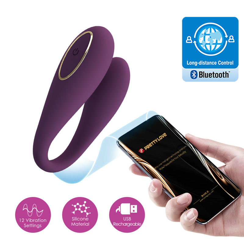Вібратор Pretty Love August Stimulator Plum (App)