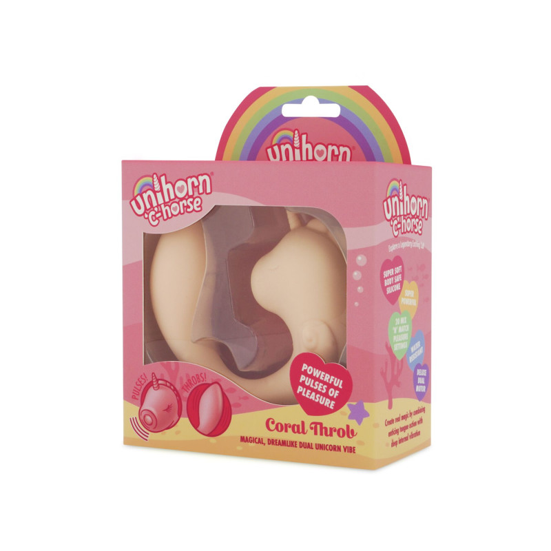 Вибратор-единорожка Unihorn - C Horse - Coral Throb, вагинально-клиторальная стимуляция