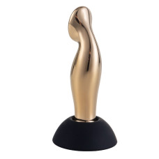 Вибромассажер простаты LOCKINK SEVANDA Eros, золотистый, 10 режимов, пульт ДУ, съемная присоска