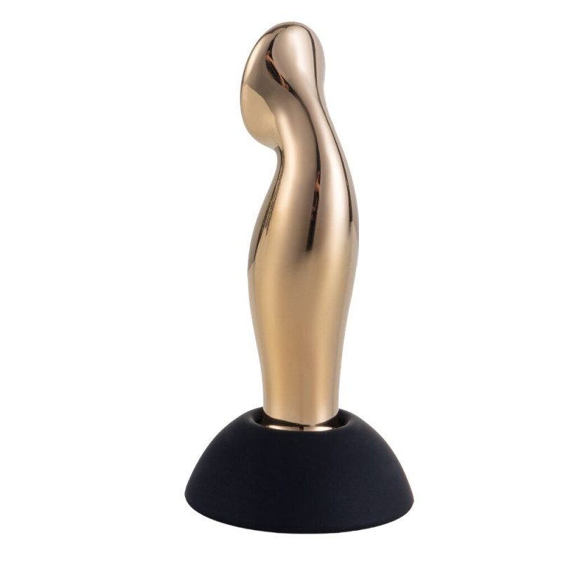 Вибромассажер простаты LOCKINK SEVANDA Eros, золотистый, 10 режимов, пульт ДУ, съемная присоска