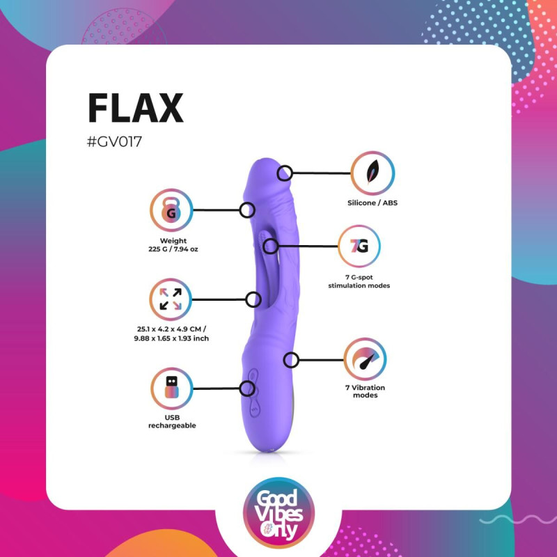 Вібратор Good Vibes Only - Flax Vibrating Dildo with G-Spot Stimulator