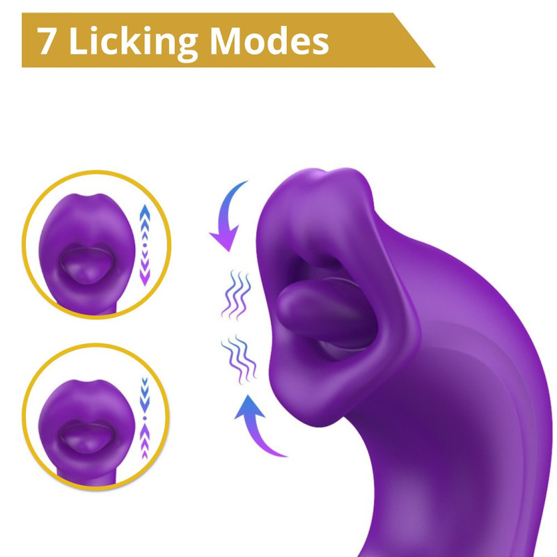 Вибратор Erospace Sweet Play G-Spot Vibrator With Clitoral Licking & Flapping A17