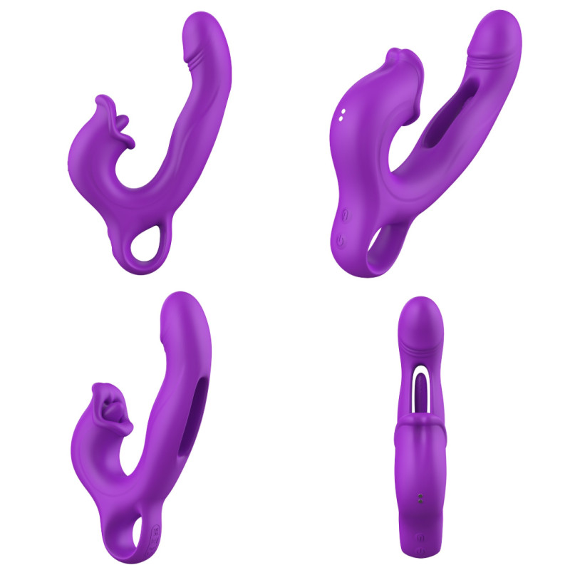 Вибратор Erospace Sweet Play G-Spot Vibrator With Clitoral Licking & Flapping A17