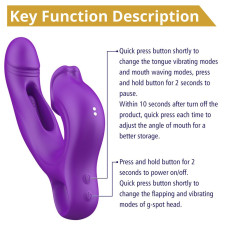Вібратор Erospace Sweet Play G-Spot Vibrator With Clitoral Licking & Flapping A17