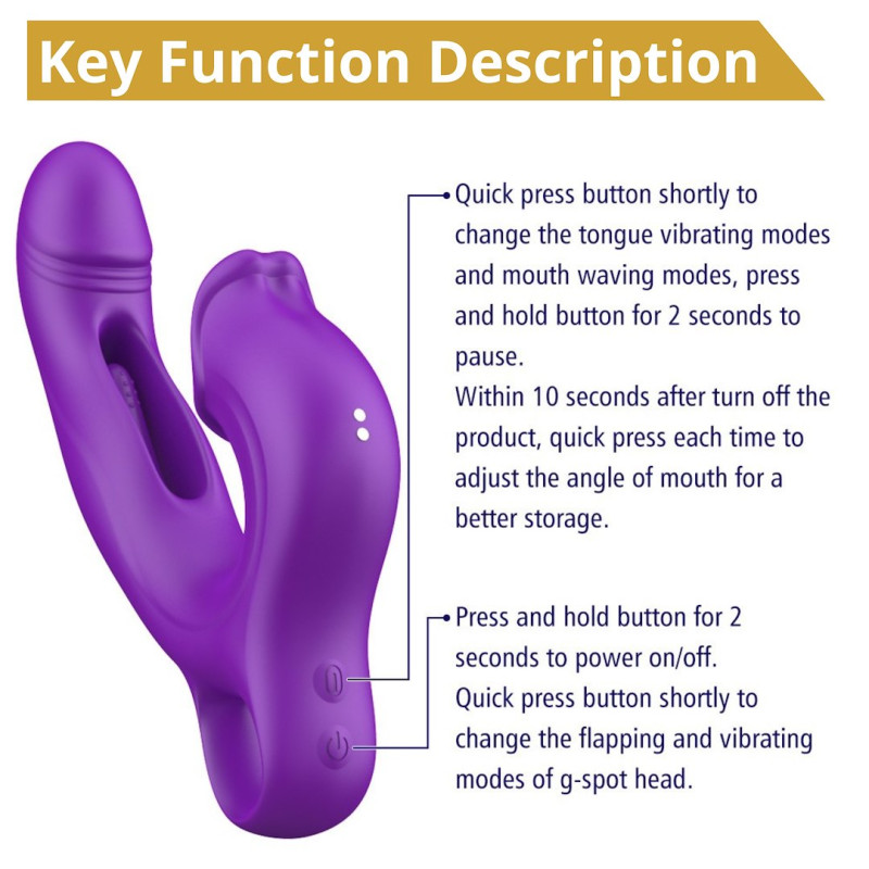 Вибратор Erospace Sweet Play G-Spot Vibrator With Clitoral Licking & Flapping A17