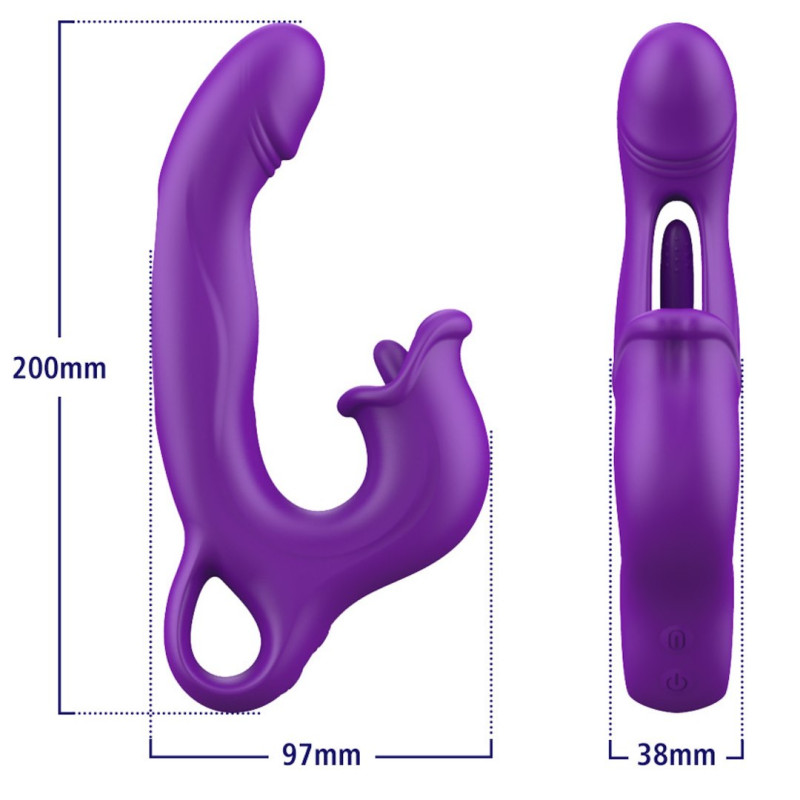 Вибратор Erospace Sweet Play G-Spot Vibrator With Clitoral Licking & Flapping A17