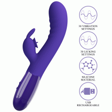 Вибратор Pretty Love Cerberus Licking Vibrator Blue