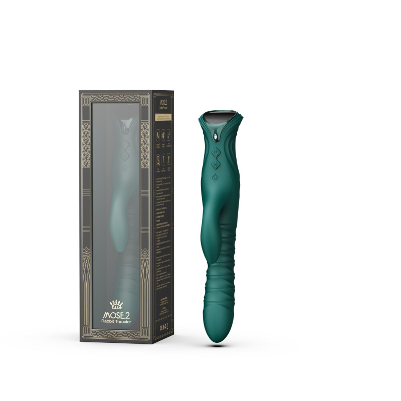 Пульсатор-кролик с вибрацией Zalo Mose 2 Turquoise Green