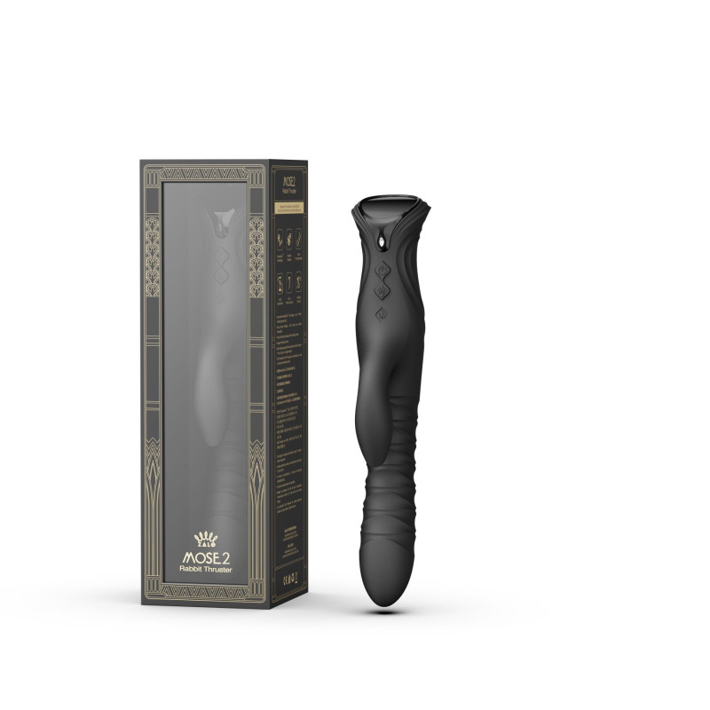 Пульсатор-кролик с вибрацией Zalo Mose 2 Obsidian Black