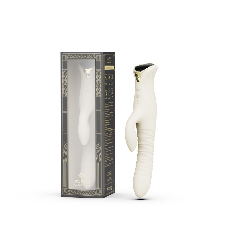 Пульсатор-кролик с вибрацией Zalo Mose 2 Ivory White