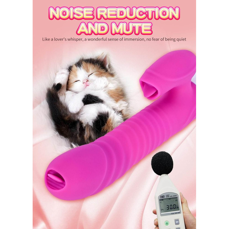 Вібратор B - Series Fox Silicone Vibrator USB 7 Function and Thrusting Function / Heating Purple
