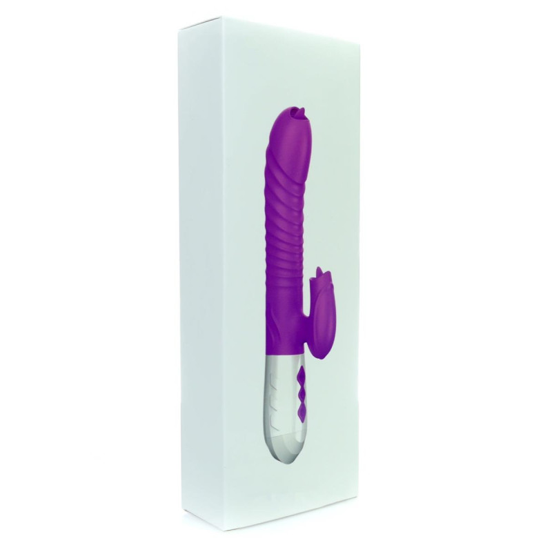 Вібратор B - Series Fox Silicone Vibrator USB 7 Function and Thrusting Function / Heating Purple