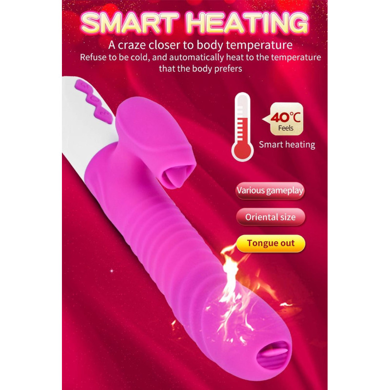 Вібратор B - Series Fox Silicone Vibrator USB 7 Function and Thrusting Function / Heating Purple