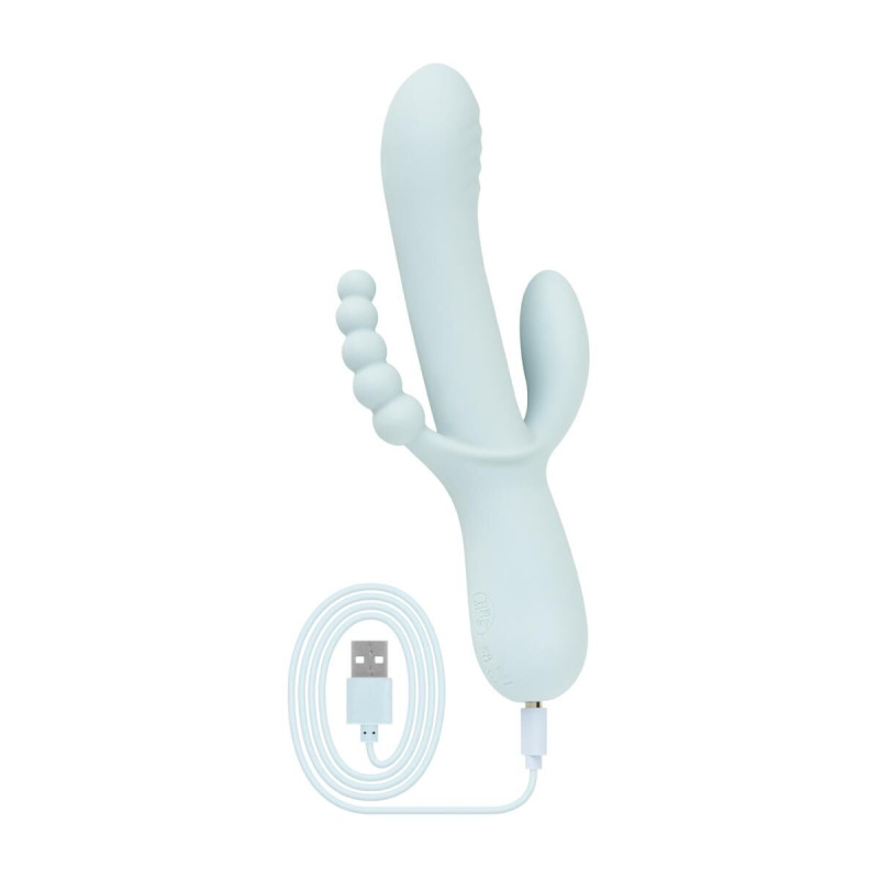 Вібратор-кролик Good Vibes Only - SAGE Triple Stimulation Vibe Soft Silicone - Blue