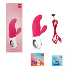 Вибратор-кролик Fun Factory MISS BI pink/white, 2 независимых мотора, диаметр 4,2 см