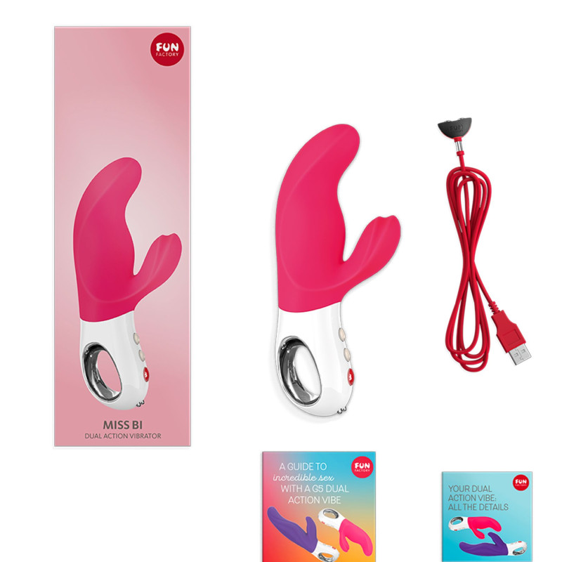 Вибратор-кролик Fun Factory MISS BI pink/white, 2 независимых мотора, диаметр 4,2 см