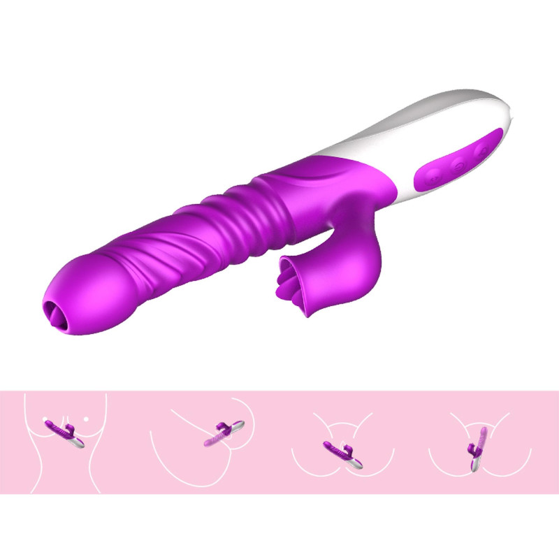 Вібратор B - Series Fox Silicone Vibrator, USB, 10 Function &Thrusting Function, Heating