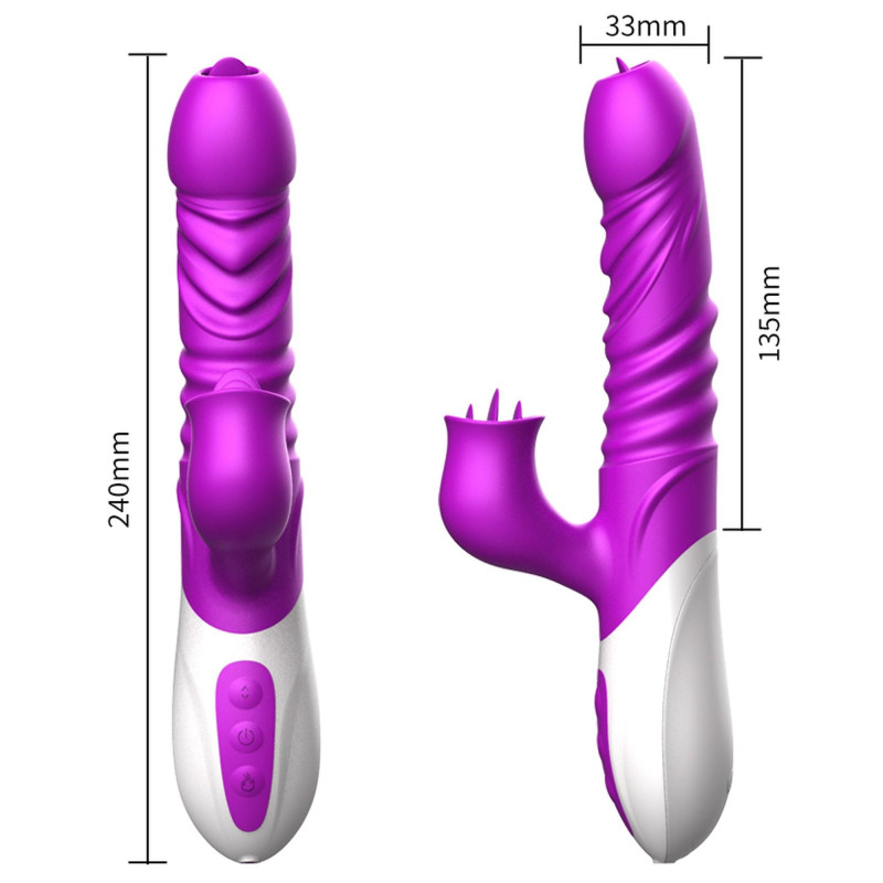 Вібратор B - Series Fox Silicone Vibrator, USB, 10 Function &Thrusting Function, Heating