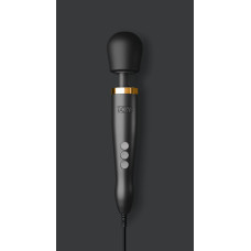 Премиальный вибромассажер DOXY Die Cast матово-черный, с покрытием из 24-каратного золота