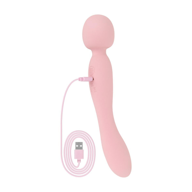 Вібромасажер Good Vibes Only - SIMI Double-Sided Wand Vibrator Soft Silicone - Pink