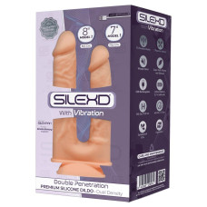 Фалоімітатор подвійний з вібрацією SilexD Double Gusto Flesh Motor (Model 1 size 8 & 7), двошарови